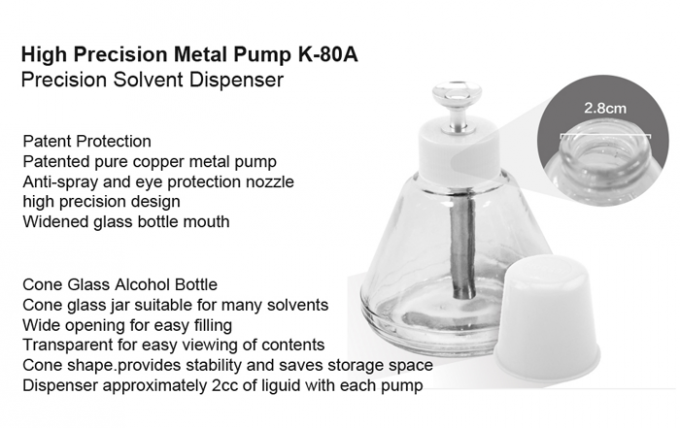 Solvent Dispenser, 200ML Press Type Solvent Dispenser Push Type Bottle ESD Anti Static Bottle With Stainless(White