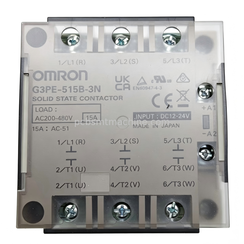 OMRON G3PE-515B-3N Three-Phase Solid-State Contactor with DC12-24V Control Input, 15A Rated Current and Zero-Cross Switching
