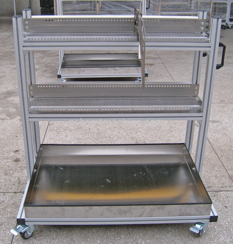 Durable 2 layers with 50 feeder slots aluminum CP SERIES without BOX Feeder Cart for Samsung CP series tape feeders use